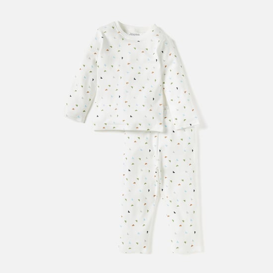 Juniors All-Over Abstract Print T-shirt with Pyjamas - Set of 4