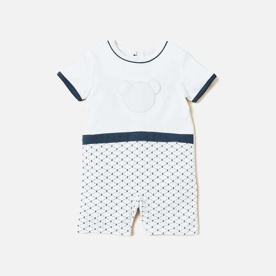 Giggles Printed Romper with Short Sleeves