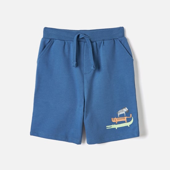 Juniors Animal Print Shorts with Drawstring Closure
