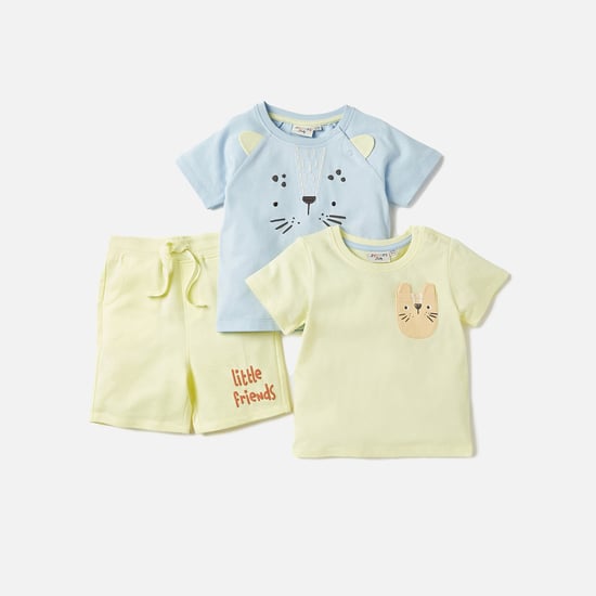 Juniors 3-Piece Animal Print T-shirts and Shorts Set