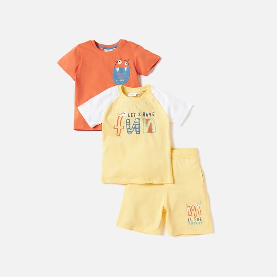 Juniors 3-Piece Printed T-shirts and Shorts Set