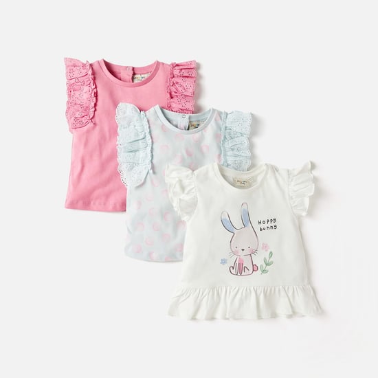 Juniors Assorted Top with Ruffle Sleeves - Set of 3