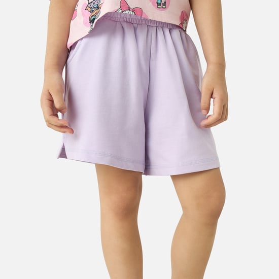 Juniors Solid Shorts with Pockets and Elasticated Waistband
