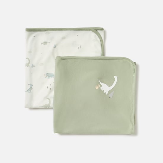 Juniors Dinosaur Print Receiving Blanket - Set of 2