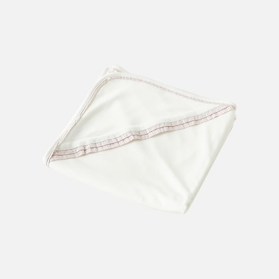 Giggles Lace Detail Hooded Receiving Blanket - 70x70 cm