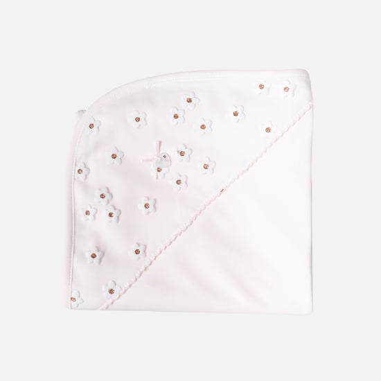 Giggles Floral Detail Receiving Blanket - 70x70 cm