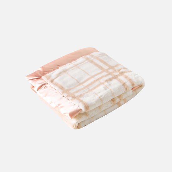Juniors Checked Rabbit Fur Blanket - 102x76cm