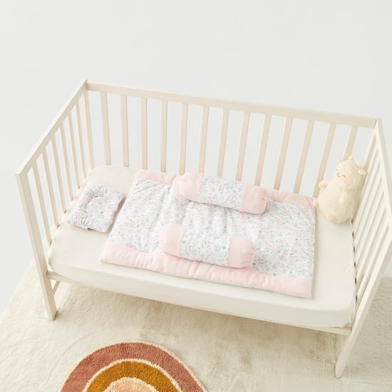 Juniors All-Over Floral Print 4-Piece Bolster Set