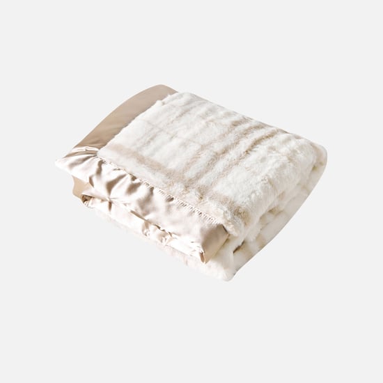 Juniors Checked Rabbit Fur Blanket - 102x76 cm