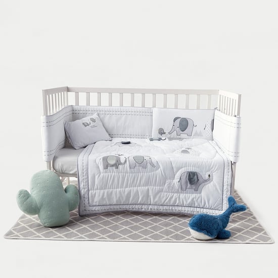 Giggles Elephant Applique Cot Bumper - 30x400 cm