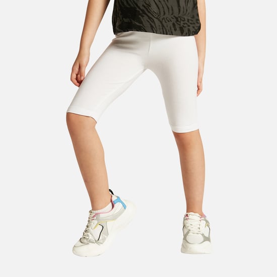 Juniors Solid Shorts with Elasticated Waistband