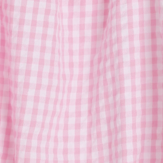 Juniors Checked Sleeveless Top with Bow Detail