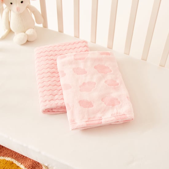 Juniors Coral Fleece Blanket Set of Pink