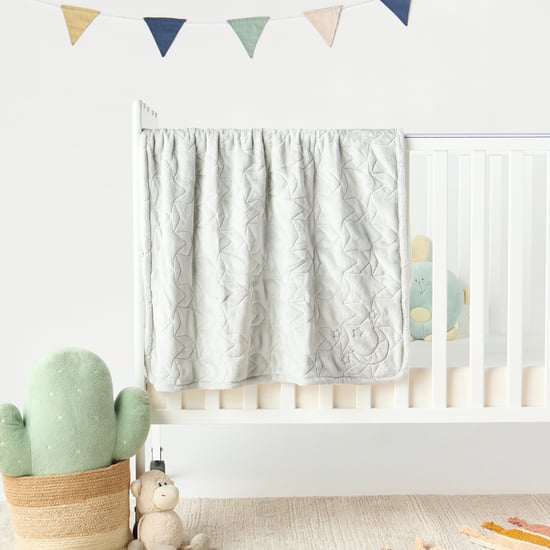 Juniors Star and Moon Embroidered Raschel Blanket - 76x102 cm
