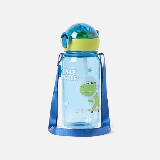 Juniors Tritan Dinosaur Print No Spill Straw Water Bottle - 400 ml