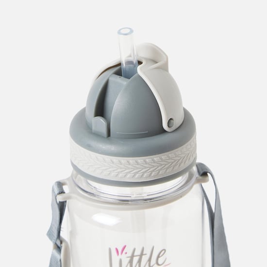 Juniors Elephant Print Sipper Water Bottle with Adjustable Strap - 350 ml