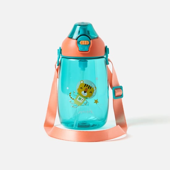 Juniors Tritan Tiger Print No Spill Straw Water Bottle - 400 ml