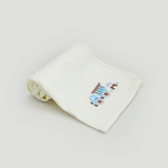 Juniors Tractor Embroidered Receiving Blanket - 76x102 cm