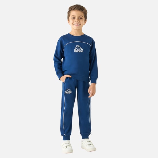 Kappa Logo Print Long Sleeves Sweatshirt and Joggers Set