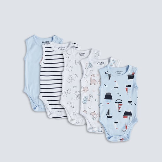Juniors Printed Sleeveless Bodysuit - Set of 5