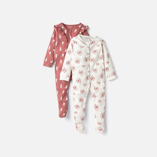 Juniors Printed Sleepsuit with Ruffles - Set of 2