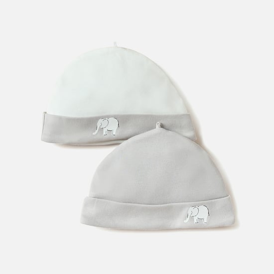 Juniors Elephant Print Beanies - Set of 2