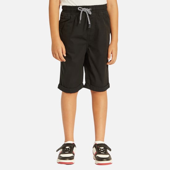 Juniors Solid Shorts with Drawstring Closure and Pockets