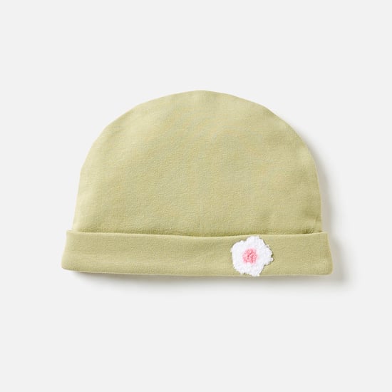 Juniors Floral Accent Beanie