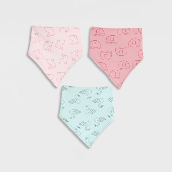 Juniors Printed Muslin Bib with Button Closure - Set of 3