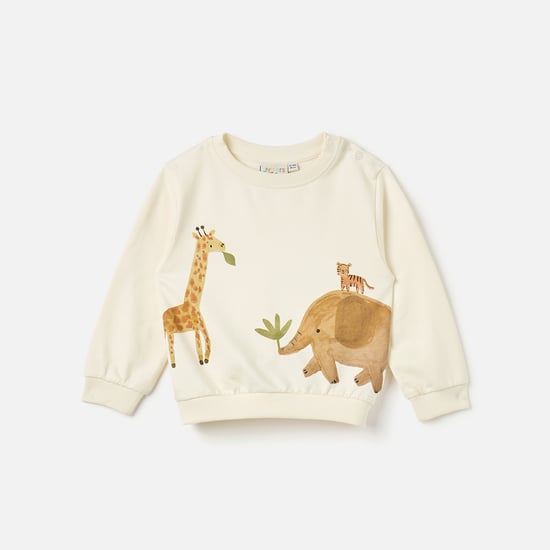 Juniors Wild Animals Print Sweatshirt with Long Sleeves
