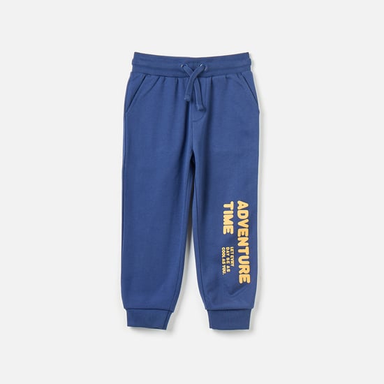 Juniors Slogan Print Joggers with Drawstring Closure and Pockets