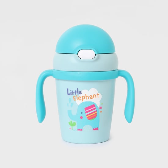 Juniors Elephant Print Sippy Cup with Press Button Closure and Handles - 250 ml