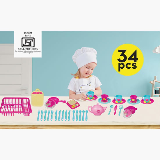 Itoys Barbie Sweet Home Kitchen Set with Basket - 34 Pcs