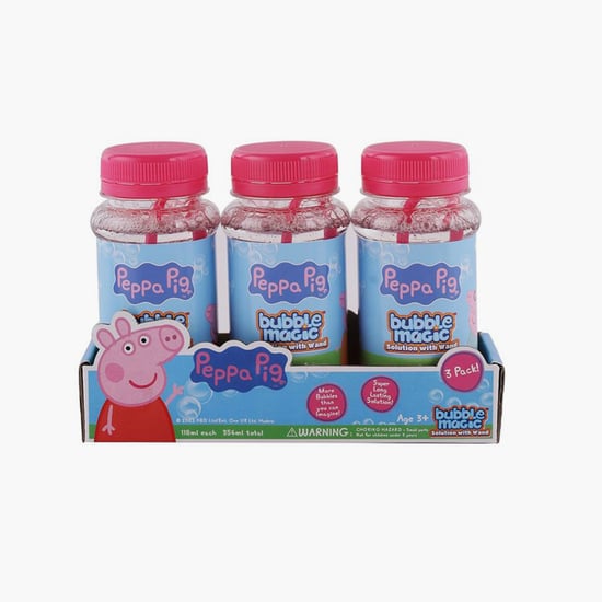 Bubble Magic Peppa Pig Bubble Solution with Wand - Set of 3 - 118 ml
