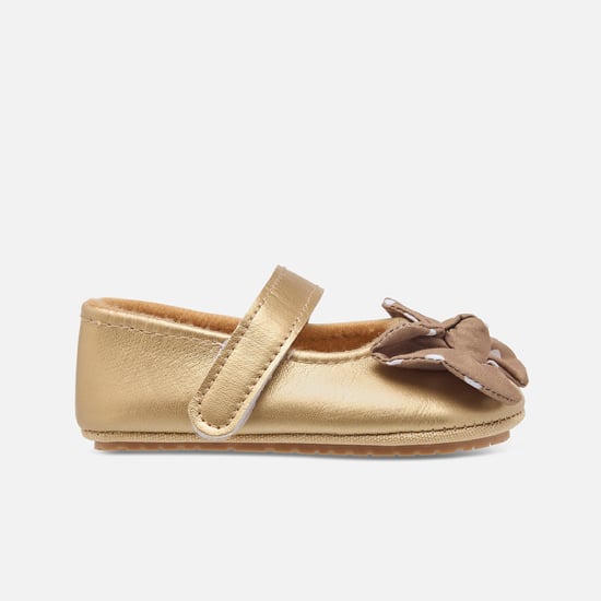 Juniors Bow-Detailed Mary Janes with Hook & Loop Strap