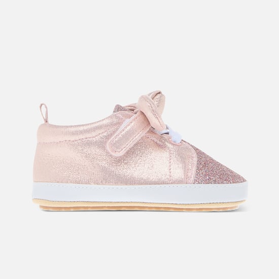 Juniors Glitter Booties with Hook & Loop Strap