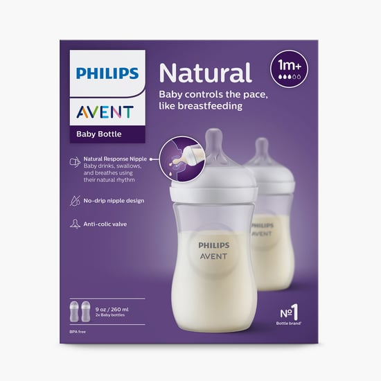 Philips Avent Natural Response Baby Bottle - 260 ml - Pack of 2