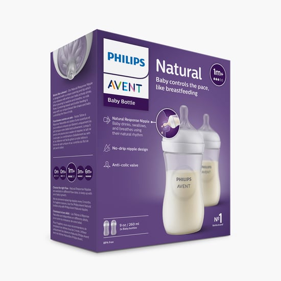 Philips Avent Natural Response Baby Bottle - 260 ml - Pack of 2