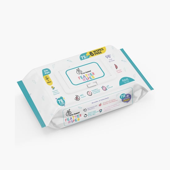 R for Rabbit Feather Wipes Aqua