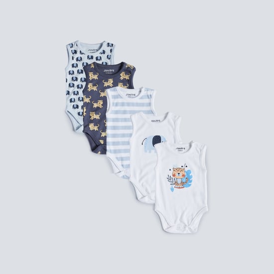 Juniors Printed Sleeveless Bodysuit - Set of 5