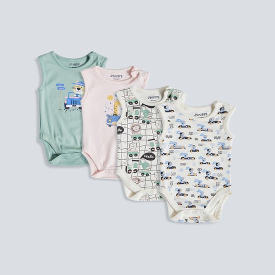 Juniors Printed Sleeveless Bodysuit - Set of 5