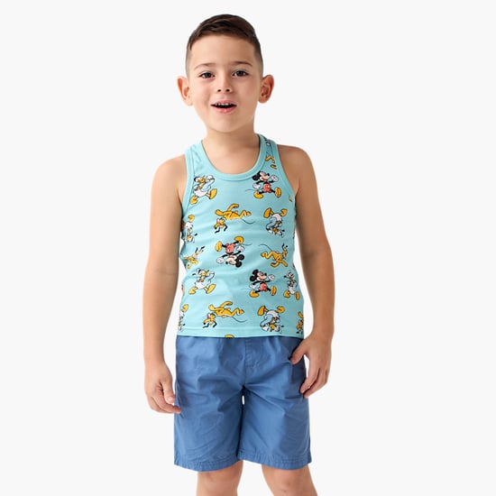 Juniors Mickey Mouse Print Sleeveless Vest - Set of 3