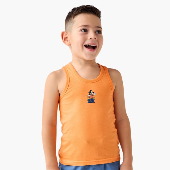 Juniors Mickey Mouse Print Sleeveless Vest - Set of 3