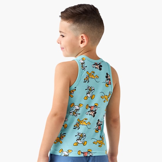 Juniors Mickey Mouse Print Sleeveless Vest - Set of 3