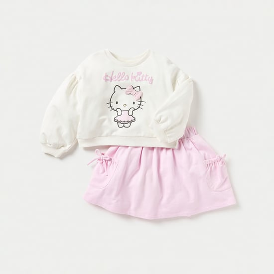 Sanrio Hello Kitty Print Sweatshirt and Skirt Set
