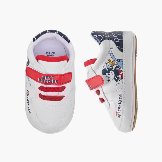Mickey Mouse and Daisy Duck Print Booties with Hook and Loop Closure