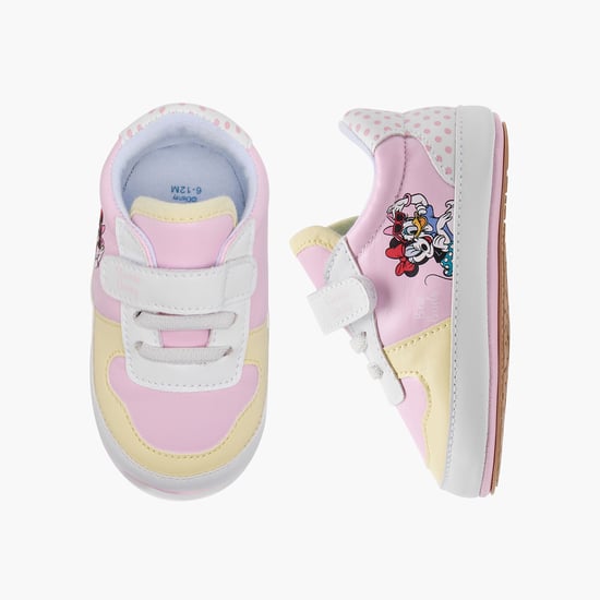 Minnie Mouse and Daisy Duck Print Booties with Hook and Loop Closure