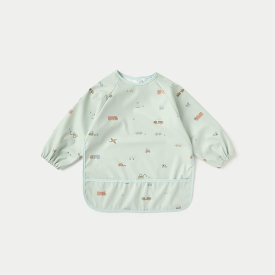 Juniors Vehicle Print Apron Bib with Long Sleeves