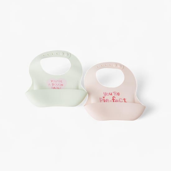 Juniors Slogan Print Silicone Bib - Set of 2