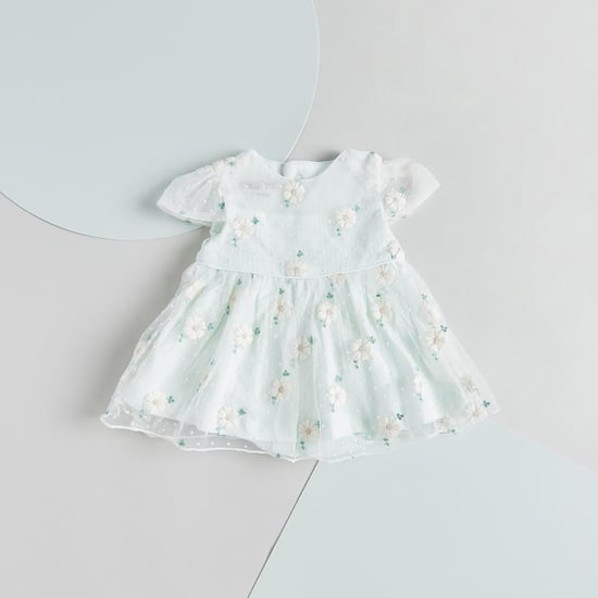 Giggles All-Over Floral Embroidered A-line Dress